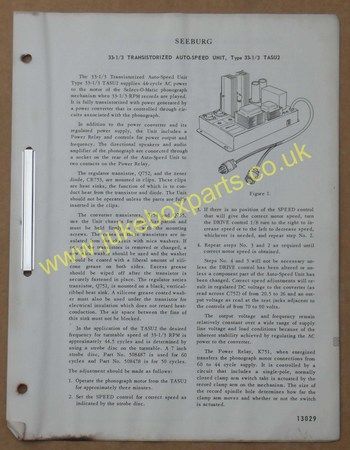 Seeburg 33 1/3 Transistorized Auto-Speed Unit TASU2 (USM247)