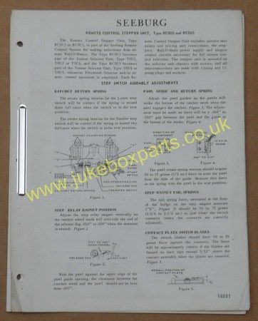 Seeburg Remote Control Stepper Unit RCSU2 & RCSU3 & Credit Accumulator CAU1 & CAU5 (USM251)