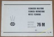 NSM Technical Instructions Amplifier 76M E (USM289)