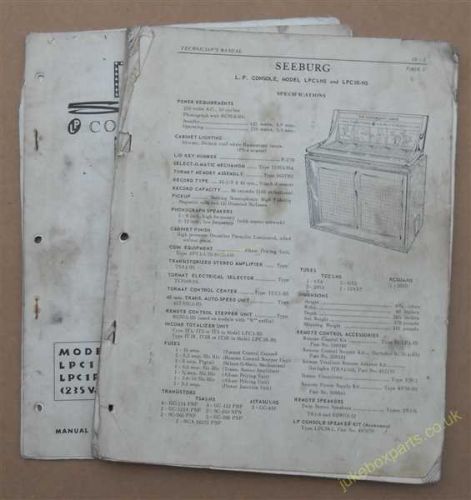 Seeburg LPC1 & LPC1R Technicians Manual & Installation & Operation Manual (USM295)