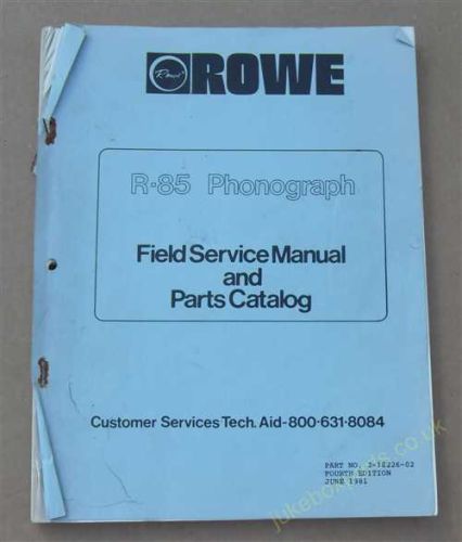 Rowe-Ami R-85 Starlight, Starburst, Starwood Service Manual & Parts Catalog (1981) (USM317)