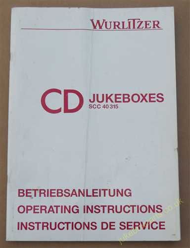 Wurlitzer CD Jukeboxes SCC 40 315 Operating Instructions (USM318)