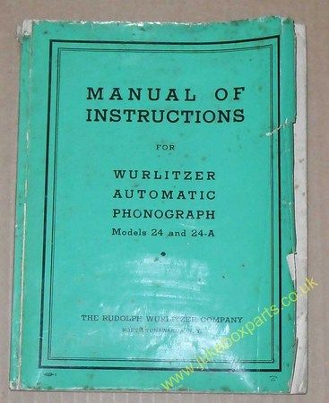 Wurlitzer Models 24 & 24-A Instruction Manual (USM328)