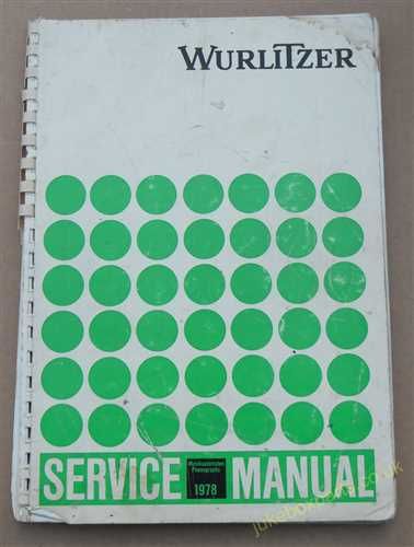 Wurlitzer 1978 X7, Niagara 2, Baltic 4, Caltic 100, Cabaret, Tarock, Lyric & Hideaway Service & Parts Manual (USM33)