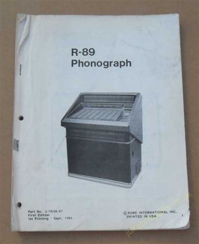 Rowe-Ami R-89 Golden 89, Sapphire 89 Service & Parts Manual (1985) (USM365)