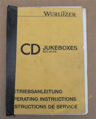 Wurlitzer CD Jukeboxes SCC 40 315 Operating Instructions Manual (USM376)