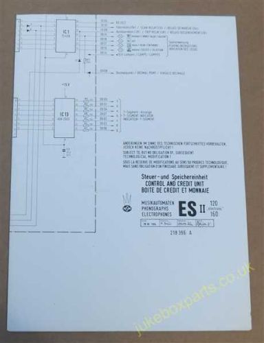 NSM ES11 160/120 Electronic Control & Credit Unit Schematic (USM387)