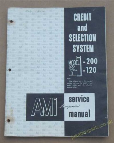 Ami I-200 & I-120 Credit & Selection System Manual (USM439)