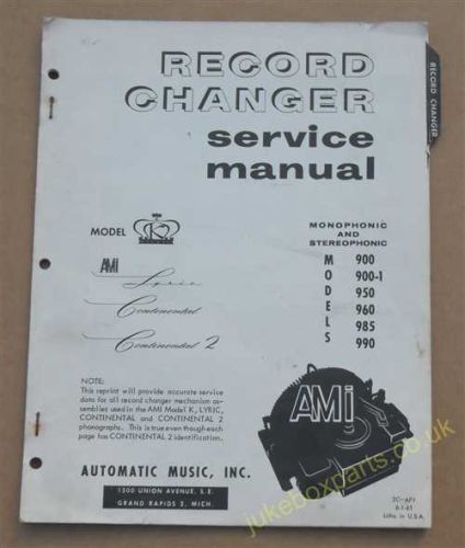 AMI Record Changer Service Manual (USM442)