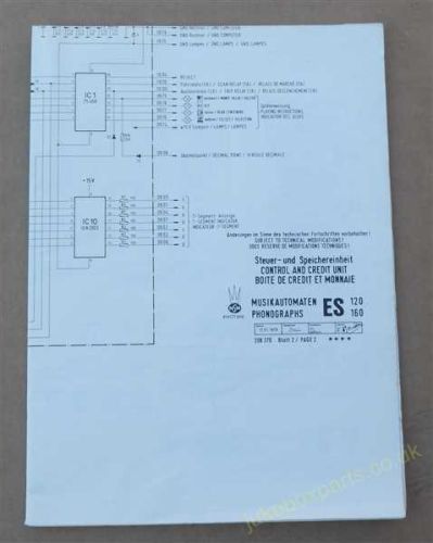 NSM ES 120 / 160 Wiring Diagram / Control & Credit Unit Schematic Diagram (USM475A)