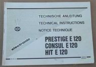 NSM Prestige E120 / Consul E120 / Hit E120 Technical Instructions (USM477)