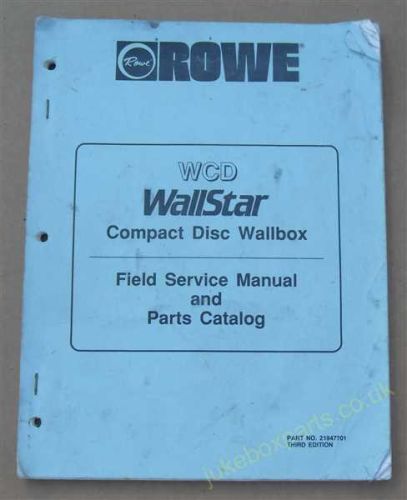 Rowe-Ami WCD Wallstar CD Wallbox Service Manual & Parts Catalog (USM50)