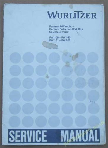 Wurlitzer Remote Selection Wall Box Service Manual (USM78)