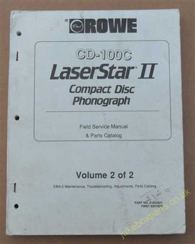 Rowe-Ami CD-100C LaserStar II Field Service Manual & Parts Catalogue Volume 2 of 2 (USM79)