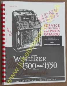 Wurlitzer 1500 & 1550 Service & Parts Supplement Manual