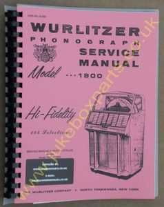 Wurlitzer 1800 Service & Parts Manual
