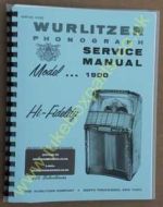 Wurlitzer 1900 Service & Parts Manual