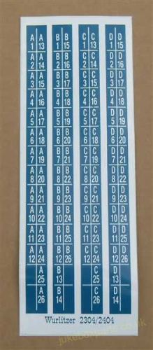 Wurlitzer 2304/2404 Title Card Numbering (WP124)