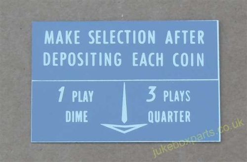 Wurlitzer Instruction Card Grey (WP71B)