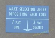 Wurlitzer Instruction Card Grey (WP71C)